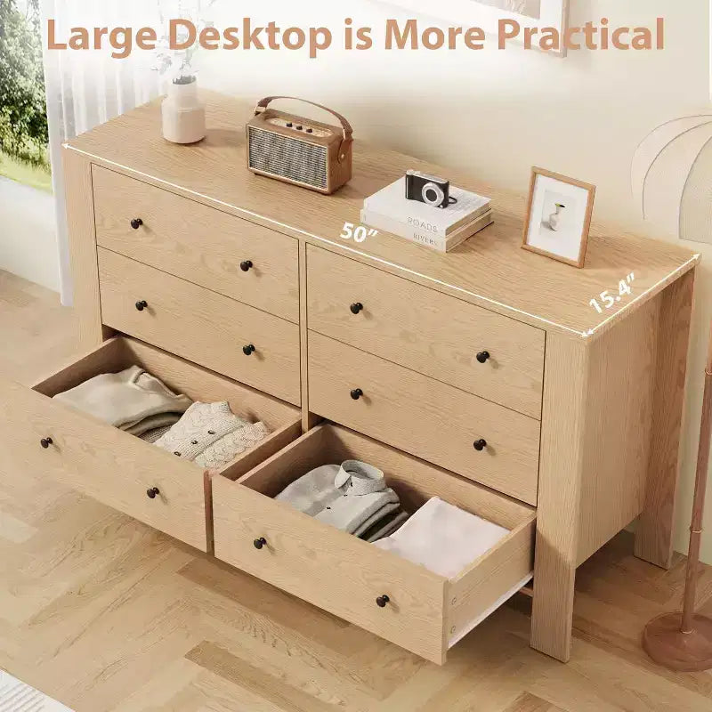 Acekool 6-Drawer Dresser - Modern Chest with Deep Storage