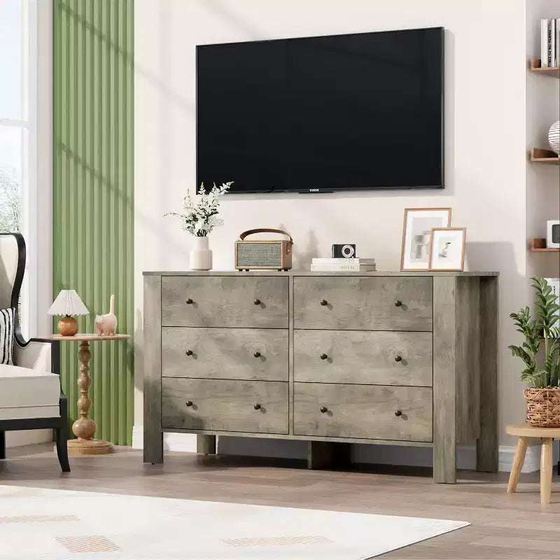 Acekool 6-Drawer Dresser - Modern Chest with Deep Storage