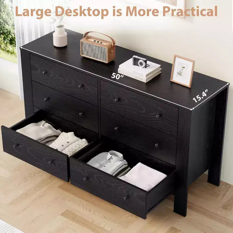 Acekool 6-Drawer Dresser - Modern Chest with Deep Storage
