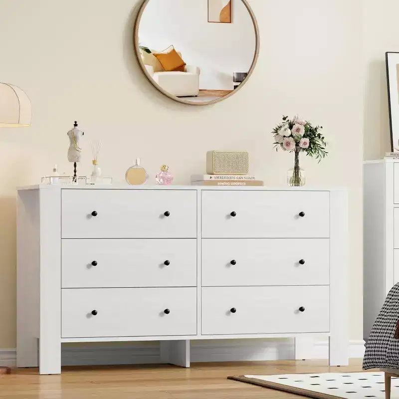 Acekool 6-Drawer Dresser - Modern Chest with Deep Storage