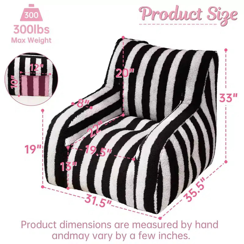 Okak Bean Bag Chairs for Adult,Bean Bag Sofa with Tufted Soft Stuffed Filling,Floor Sofa Chair with Side Pockets for Living Room,Bedroom