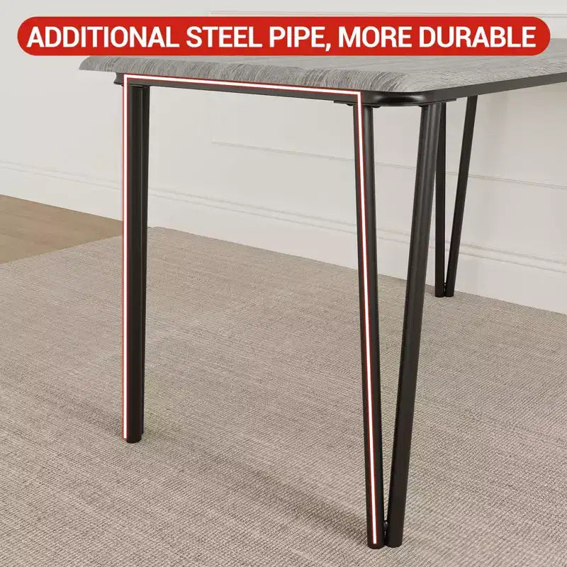 4 Piece Dining Table Set, with 4 Chairs for Small Space