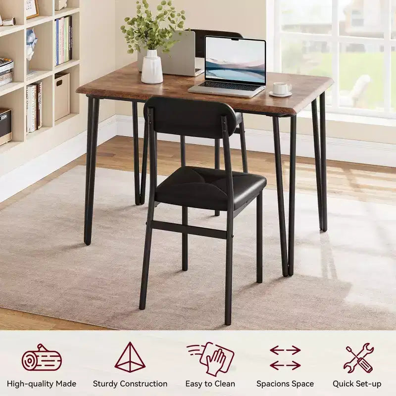 4 Piece Dining Table Set, with 4 Chairs for Small Space
