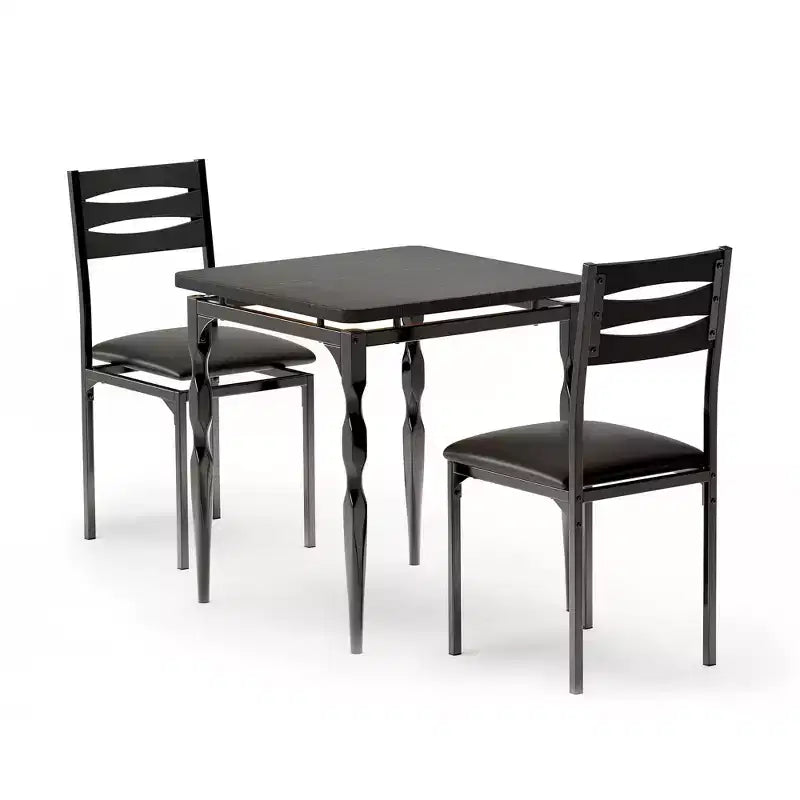 3 Piece Dining Table Set, Dining Table and Chairs Set of 2 with Spiral Legs, Dining Set for 2, Suitable for Small Spaces, Kitchen, Apartment
