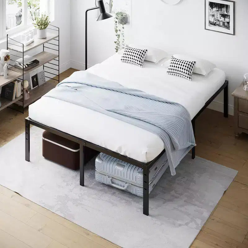 Karl Home 16 inch Height Twin Size Bed Frames Heavy Duty, Metal Platform Bed No Box Spring Needed