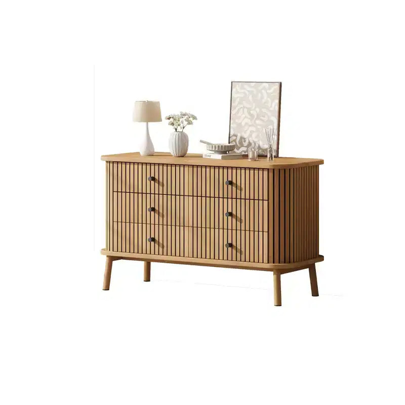 Garvee 47 6-Drawer Dresser, Compact Wood Chest with Metal Legs, Farmhouse Storage Organizer for Bedroom, Nursery, or Apartment