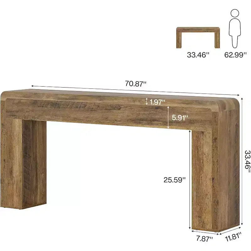 70.9-Inch Extra Long Console Table,Wooden Sofa Table Behind Couch, Farmhouse Entryway Console for Living Room, Hallway, Foyer