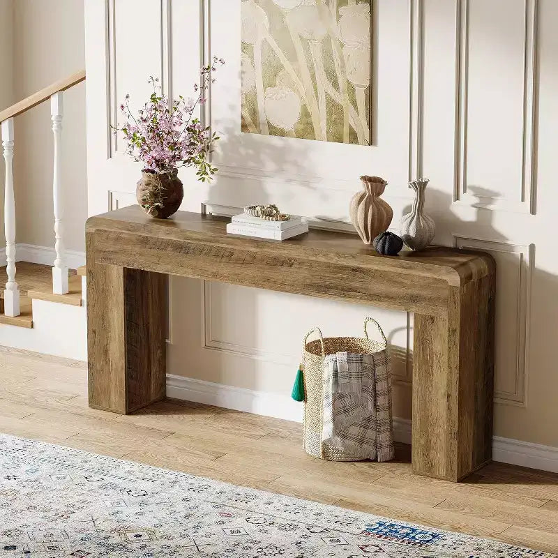 70.9-Inch Extra Long Console Table,Wooden Sofa Table Behind Couch, Farmhouse Entryway Console for Living Room, Hallway, Foyer