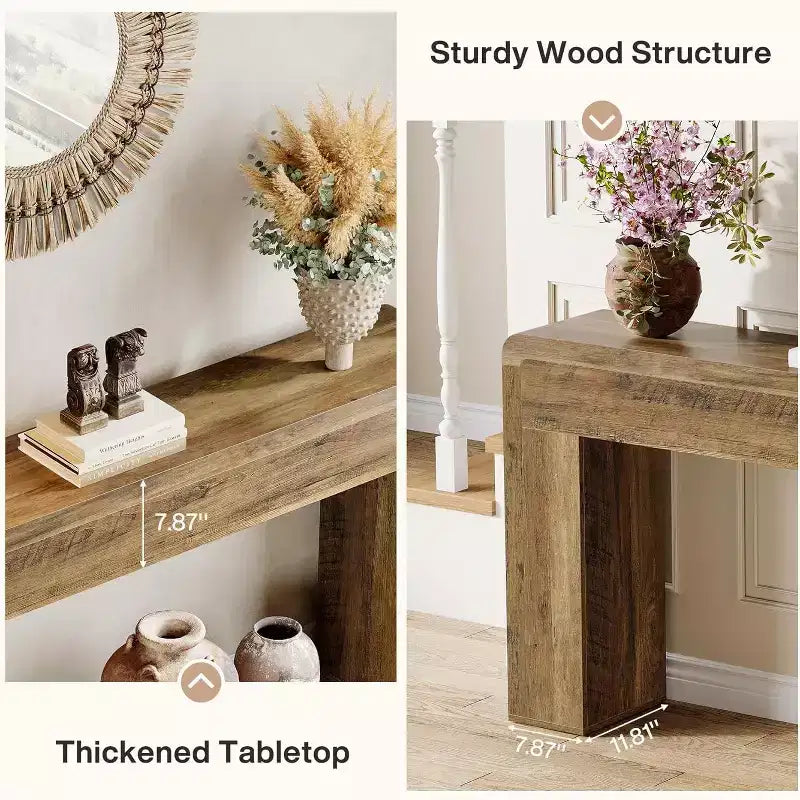 70.9-Inch Extra Long Console Table,Wooden Sofa Table Behind Couch, Farmhouse Entryway Console for Living Room, Hallway, Foyer
