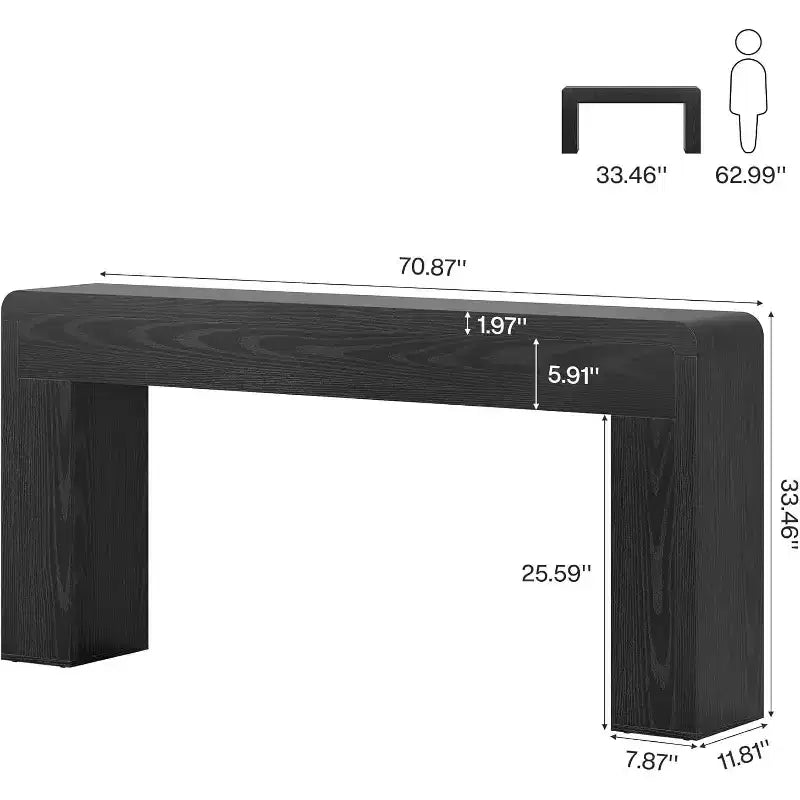 70.9-Inch Extra Long Console Table,Wooden Sofa Table Behind Couch, Farmhouse Entryway Console for Living Room, Hallway, Foyer