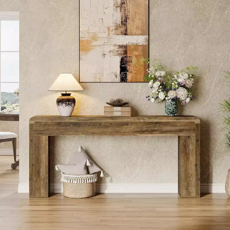 70.9-Inch Extra Long Console Table,Wooden Sofa Table Behind Couch, Farmhouse Entryway Console for Living Room, Hallway, Foyer