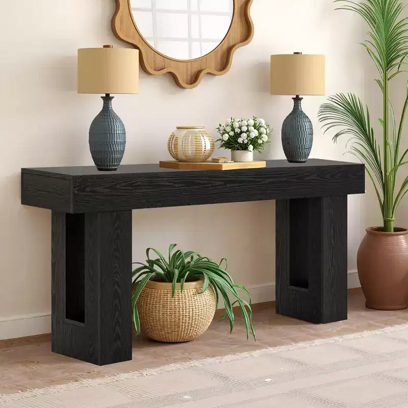 MAYEERTY Console Table with Lower Storage Shelf for Decor & Vases