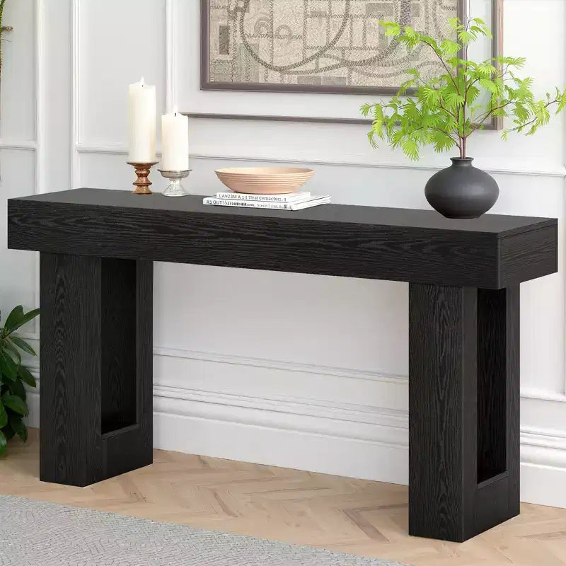 MAYEERTY Console Table with Lower Storage Shelf for Decor & Vases