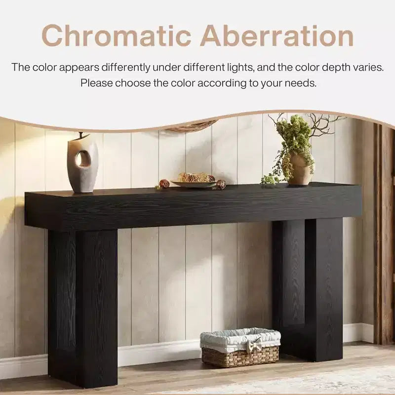 MAYEERTY Console Table with Lower Storage Shelf for Decor & Vases