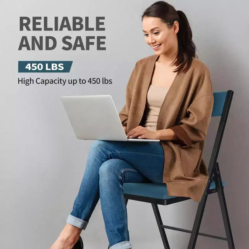 SUGIFT Padded Folding Chairs with Double Hinges