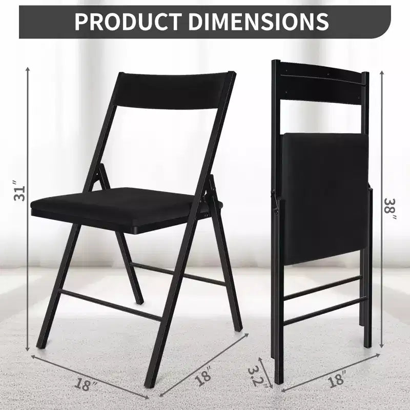 SUGIFT Padded Folding Chairs with Double Hinges