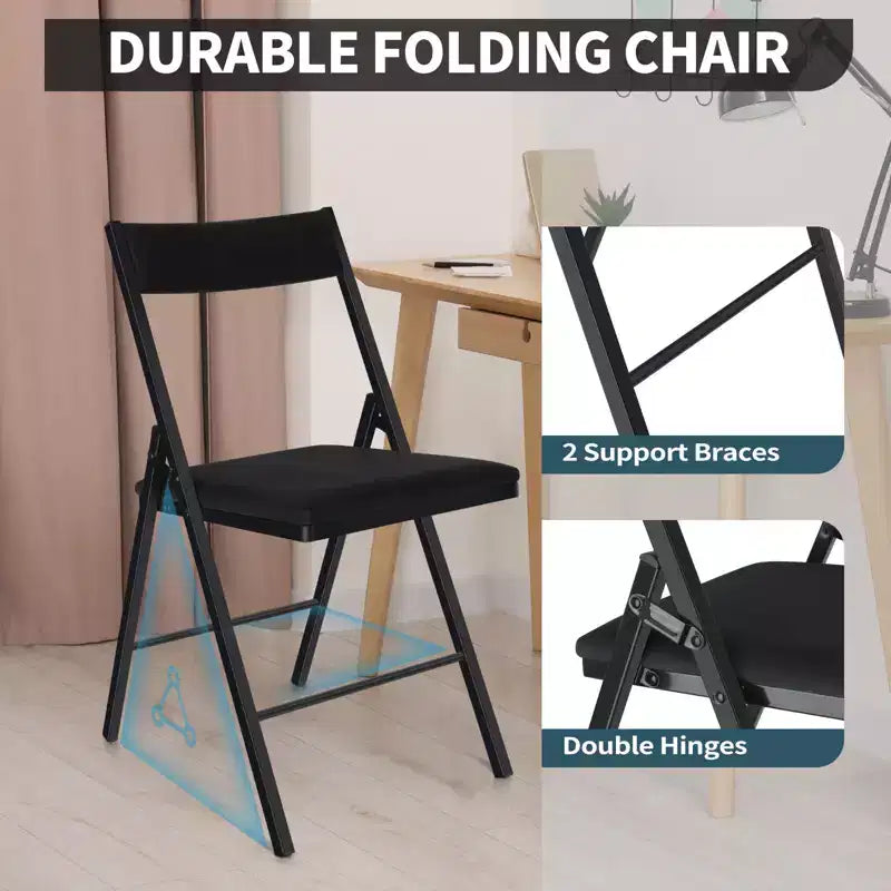 SUGIFT Padded Folding Chairs with Double Hinges