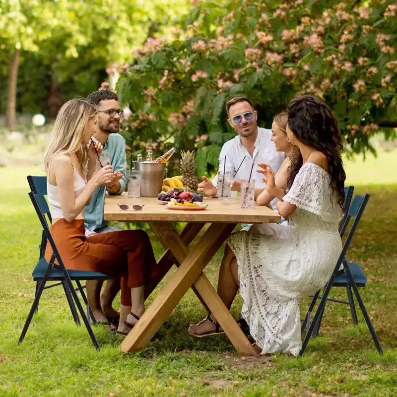 SUGIFT Padded Folding Chairs with Double Hinges