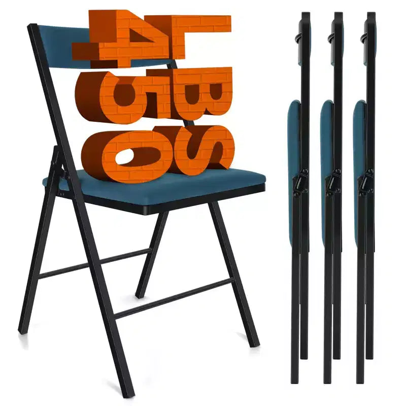 SUGIFT Padded Folding Chairs with Double Hinges