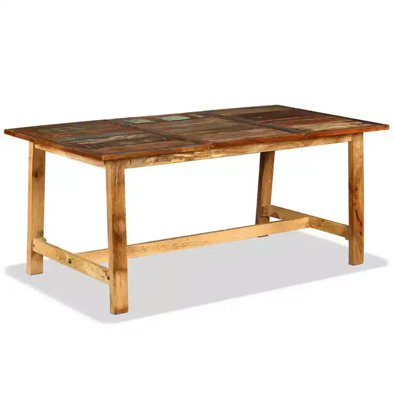 vidaXL Dining Table Multicolored Reclaimed Wood Large Industrial