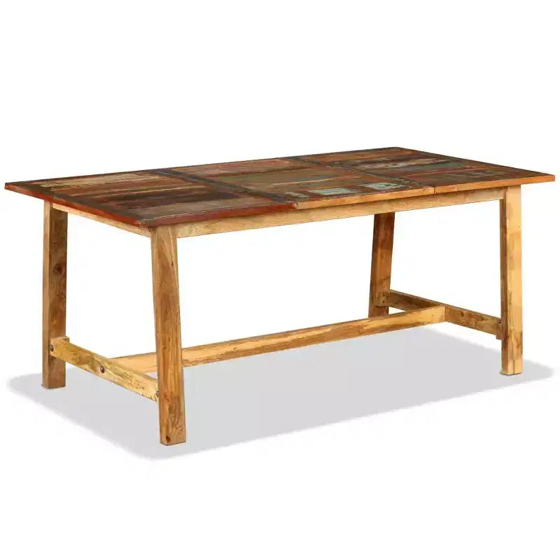 vidaXL Dining Table Multicolored Reclaimed Wood Large Industrial
