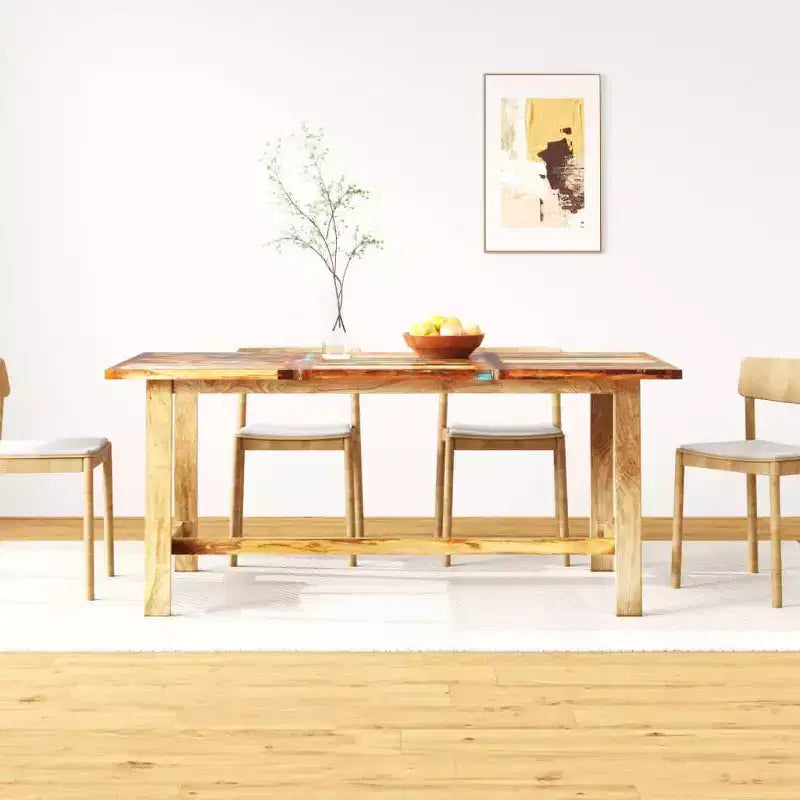 vidaXL Dining Table Multicolored Reclaimed Wood Large Industrial
