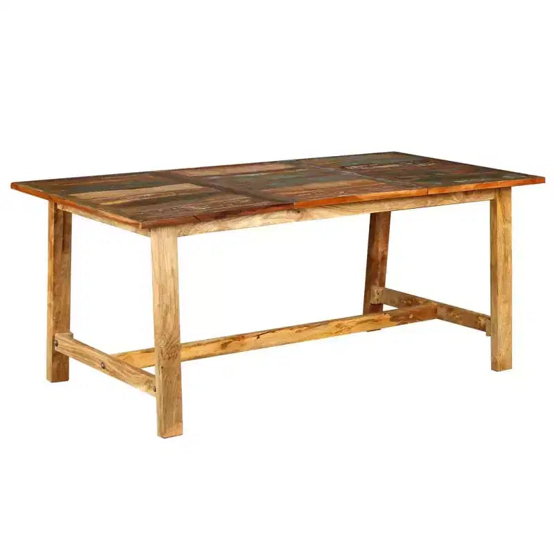 vidaXL Dining Table Multicolored Reclaimed Wood Large Industrial