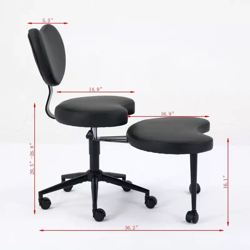 GDFStudio Hazlitt Ergonomic Cross-Legged Adjustable Height Swivel Chair with Wheels