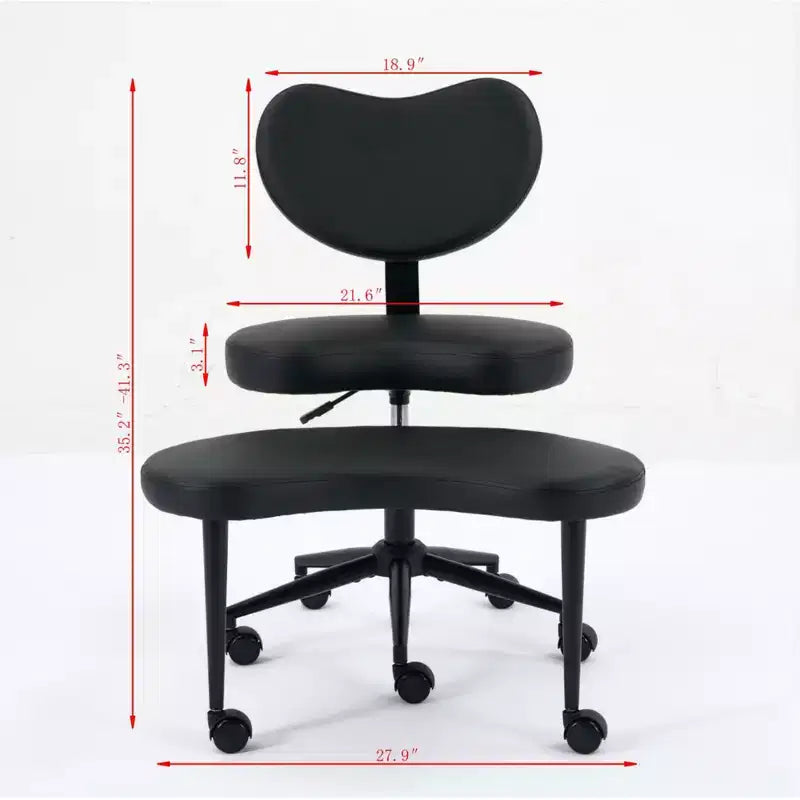 GDFStudio Hazlitt Ergonomic Cross-Legged Adjustable Height Swivel Chair with Wheels