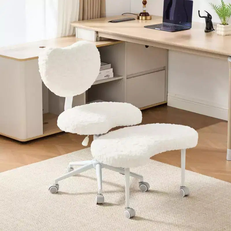GDFStudio Hazlitt Ergonomic Cross-Legged Adjustable Height Swivel Chair with Wheels