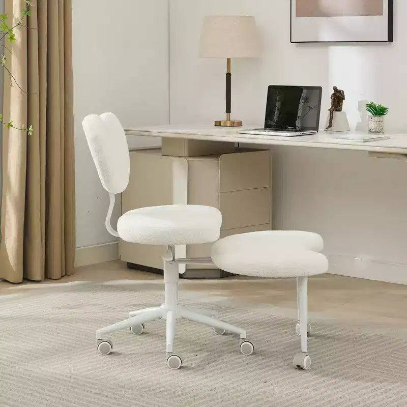 GDFStudio Hazlitt Ergonomic Cross-Legged Adjustable Height Swivel Chair with Wheels