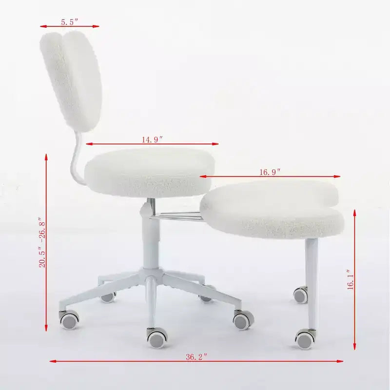 GDFStudio Hazlitt Ergonomic Cross-Legged Adjustable Height Swivel Chair with Wheels