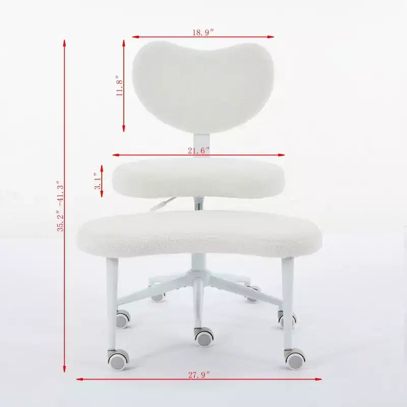 GDFStudio Hazlitt Ergonomic Cross-Legged Adjustable Height Swivel Chair with Wheels