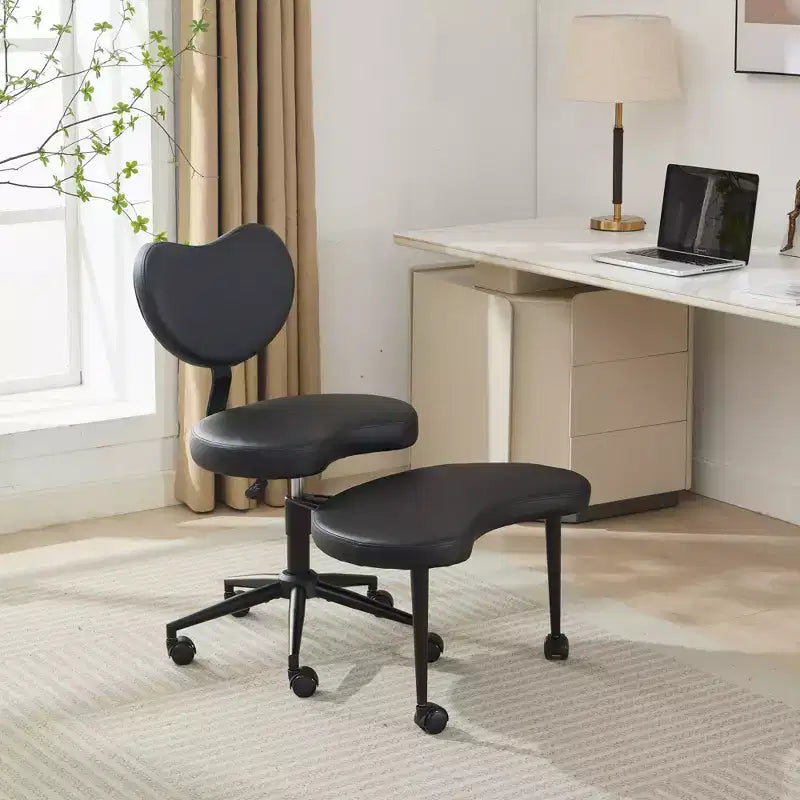 GDFStudio Hazlitt Ergonomic Cross-Legged Adjustable Height Swivel Chair with Wheels