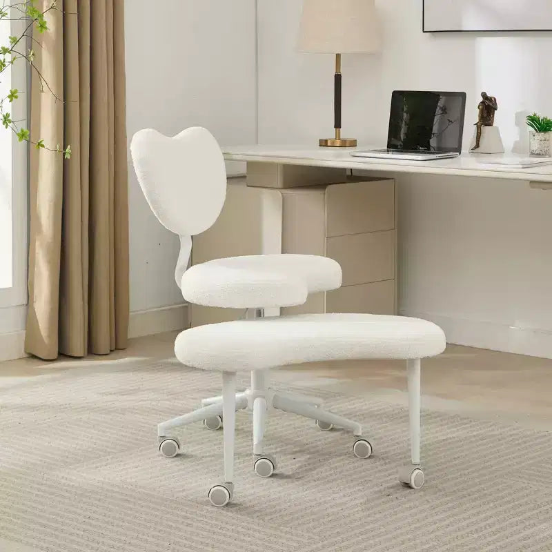 GDFStudio Hazlitt Ergonomic Cross-Legged Adjustable Height Swivel Chair with Wheels