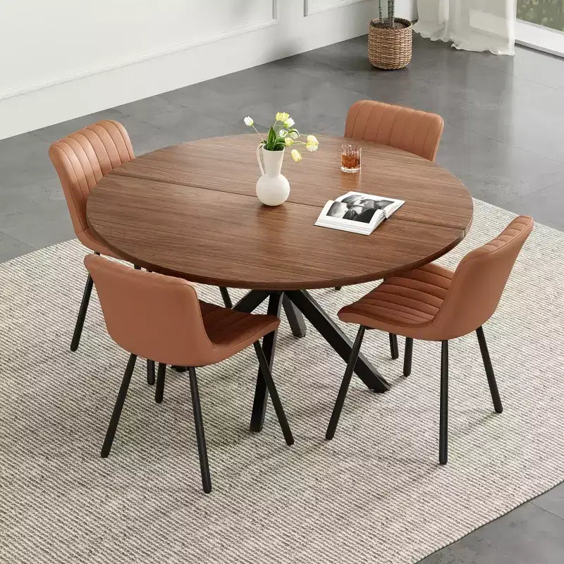 47Round Dining Table, Mid Century Modern Coffee Table for 4-6 Person