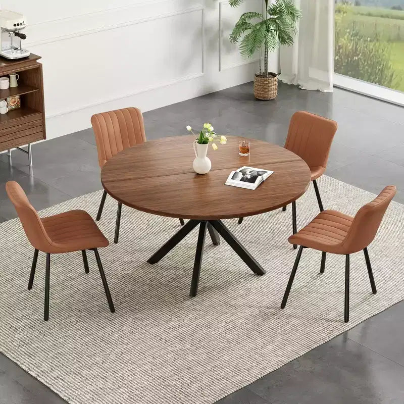 47Round Dining Table, Mid Century Modern Coffee Table for 4-6 Person