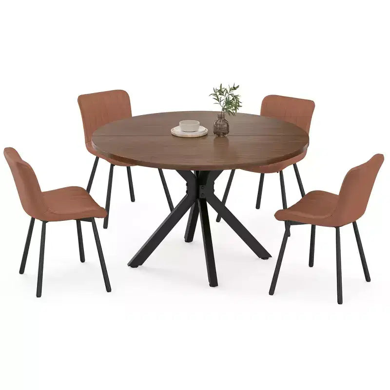 47Round Dining Table, Mid Century Modern Coffee Table for 4-6 Person