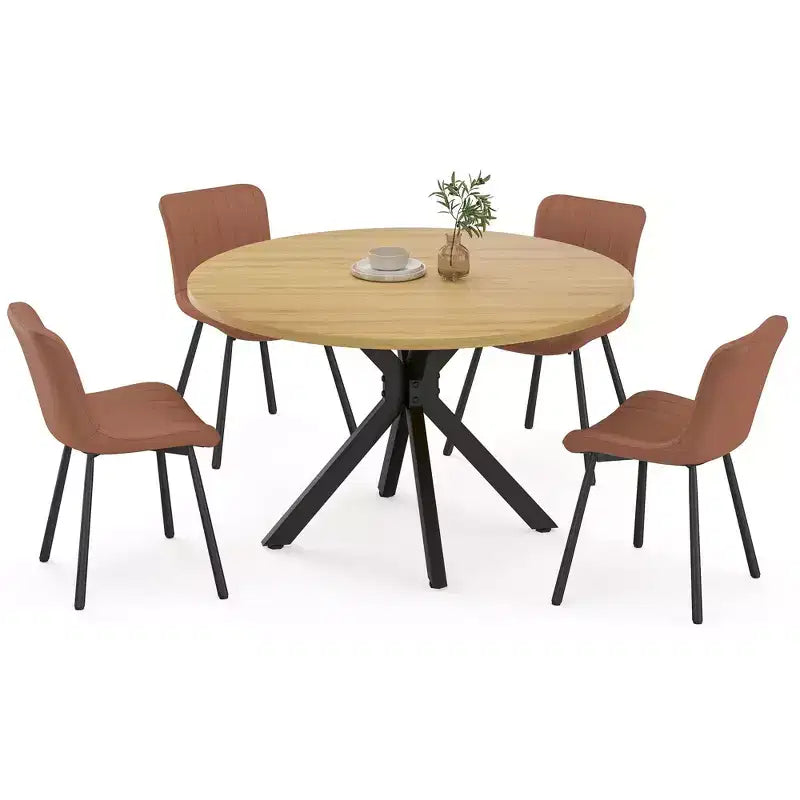 47Round Dining Table, Mid Century Modern Coffee Table for 4-6 Person