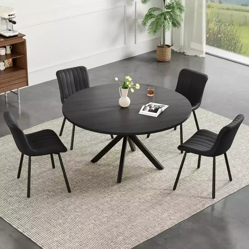 47Round Dining Table, Mid Century Modern Coffee Table for 4-6 Person