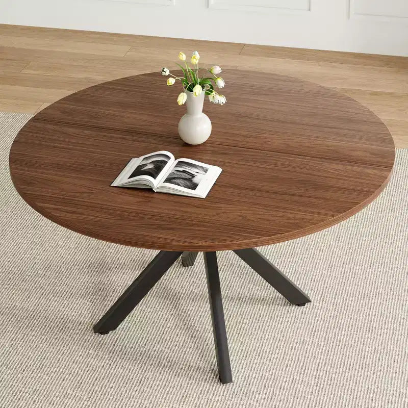47Round Dining Table, Mid Century Modern Coffee Table for 4-6 Person