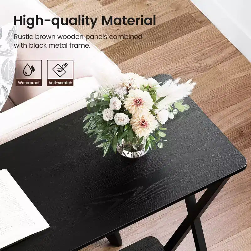 Small Entryway Table, Narrow Hallway Table, 2-Tier Industrial Display Table with Shelves, Couch Table Behind Sofa, Foyer Tables