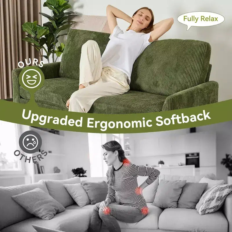 Dyonery 68 Loveseat Sofa, Comfy Couches for Living Room, Mid Century Modern Love Seat Sofa, Tool-Free Setup Small Couches for Bedroom Office