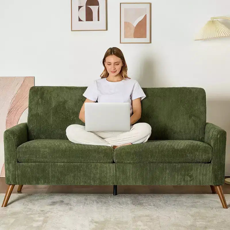 Dyonery 68 Loveseat Sofa, Comfy Couches for Living Room, Mid Century Modern Love Seat Sofa, Tool-Free Setup Small Couches for Bedroom Office