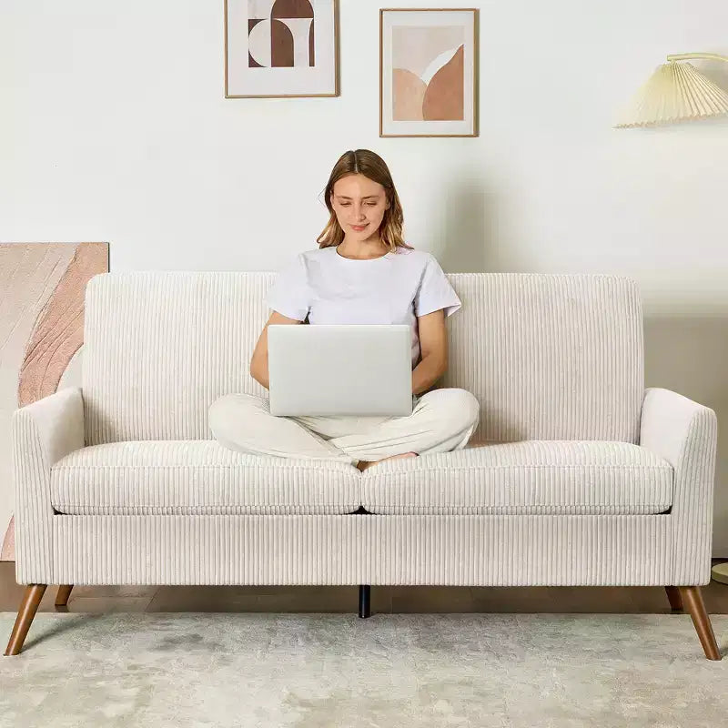 Dyonery 68 Loveseat Sofa, Comfy Couches for Living Room, Mid Century Modern Love Seat Sofa, Tool-Free Setup Small Couches for Bedroom Office