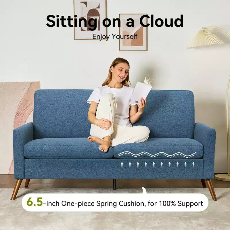 Dyonery 68 Loveseat Sofa, Comfy Couches for Living Room, Mid Century Modern Love Seat Sofa, Tool-Free Setup Small Couches for Bedroom Office