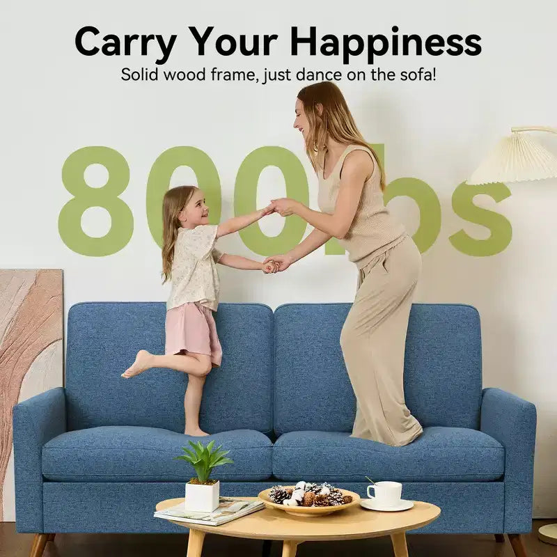Dyonery 68 Loveseat Sofa, Comfy Couches for Living Room, Mid Century Modern Love Seat Sofa, Tool-Free Setup Small Couches for Bedroom Office
