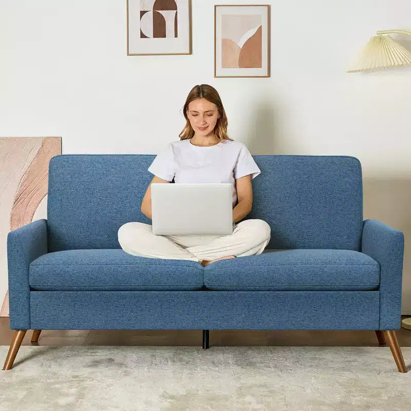 Dyonery 68 Loveseat Sofa, Comfy Couches for Living Room, Mid Century Modern Love Seat Sofa, Tool-Free Setup Small Couches for Bedroom Office