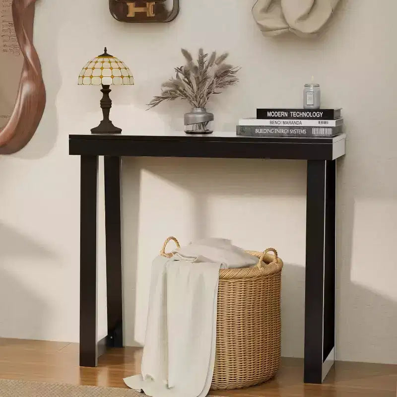 VINGLI 42.9 Console Table, Solid Wood Entryway Table, Narrow Sofa Table for Living Room, Entrance, Natural Wood