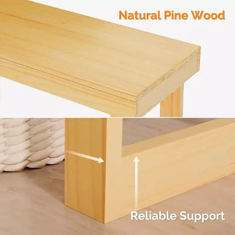 VINGLI 42.9 Console Table, Solid Wood Entryway Table, Narrow Sofa Table for Living Room, Entrance, Natural Wood